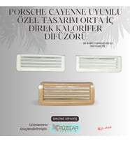 PORCHE CAYENNE UYUMLU ÖZEL TASARIM ORTA İÇ DİREK KALORİFER DİFÜZÖR 2006-2 ADET (Siyah-Krem)