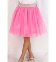 Breeze Kız Çocuk Tütü Etek Simli Beli Lastikli 5-10 Yaş, Pembe