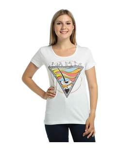 Bant Giyim - Piramit Beyaz Kadın T-shirt Tişört