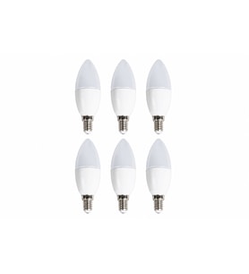 CT-4079 6’lı Set LED Buji Ampul 7W E14 3200K Günışığı 680 Lümen Enerji Tasarruflu Avize Ampulü