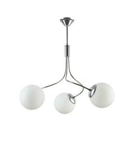 Modern Krom Renk Kapalı Beyaz Camlı 3'lü Avize, Salon, Mutfak ve Yatak Odası için