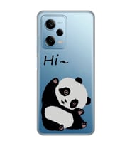 Redmi Note 12 Pro 5G Uyumlu Sevimli Panda Desenli Şeffaf Telefon Kılıfı