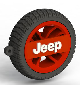 Jeep Logolu Araba Anahtarlığı (Kırmızı)
