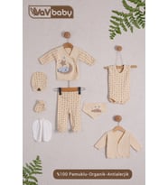 VaVBaby Organik Hastane Çıkışı 8’li Sleepy Bear Mavi