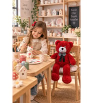 50 cm Ayıcık – Sevgiliye, Çocuğa, Arkadaşa Peluş Oyuncak (Kırmızı)