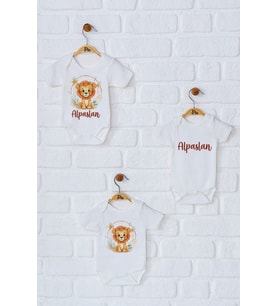 Pia Baby Premium %100 Pamuk İsme Özel Organik Baskılı Üçlü Set Çıtçıtlı Bebek Body Zıbın Modelleri 5003-18 (Ekru)