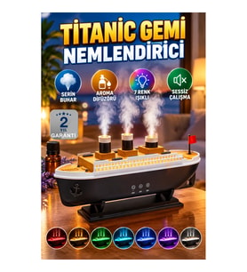 Gemi Tasarımlı Hava Nemlendirici ve Aroma Difüzörü – 7 Renk Işıklı Dekoratif Model