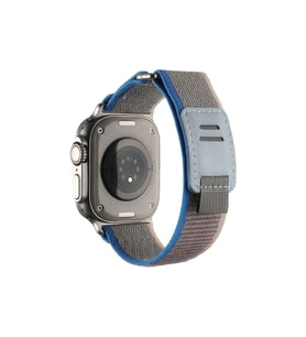 Apple Watch Ultra 49mm Uyumlu Hasır Kordon Zore KRD-106 Strap Kayış (Gri - Mavi)