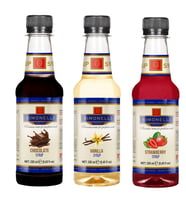 3'lü Şurup Seti (Vanilya + Çikolata + Çilek) Kahve Ve Kokteyl Şurubu 3x250ml