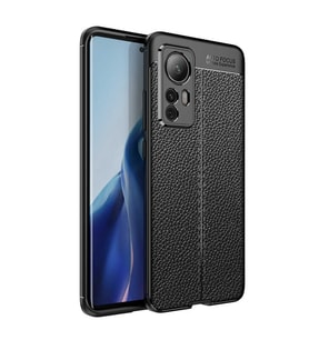 Xiaomi Mi 12 Kılıf Zore Niss Deri Desenli Silikon Kılıf (Siyah)
