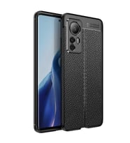 Xiaomi Mi 12 Kılıf Zore Niss Deri Desenli Silikon Kılıf (Siyah)
