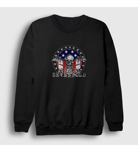 Presmono Unisex Siyah Flag Avenged Sevenfold Sweatshirt 15685tt