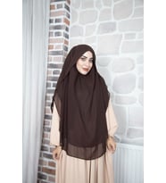 Gölgeli sufle hijab khimar tesettür pratik sufle (Acı Kahve)