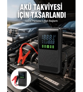 4’ü 1 Arada Jump Starter Hava Kompresörü Powerbank ve LED Fener Yeni Nesil