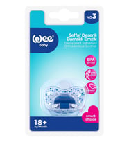 Wee Baby Baby Silikon Şeffaf Desenli Emzik Damaklı no:3 18+ mavi