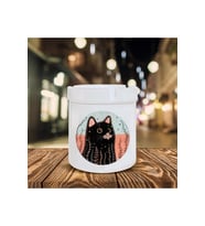 Siyah Kara Kedi Baskılı Seramik Kokusuz Küllük Hediyelik Ne Hediye Alınır