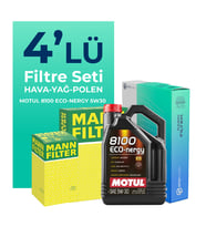 MANN Peugeot 208 1.0 Benzin Filtre Bakım Seti Motul Motor Yağlı (2012-2015) 4 Lü