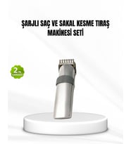Şarjlı Saç ve Sakal Kesme Makinesi – Paslanmaz Çelik Bıçak, Ayarlanabilir Başlık