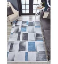 Dijital Kaymaz Yıkanabilir Beyaz Geometrik Salon Halısı Mutfak Halısı Koridor Halısı Yolluk HLN1578
