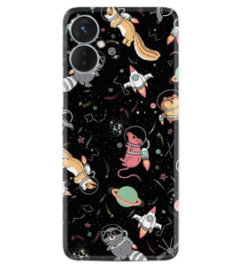 Tecno Spark 9T Kılıf Silikon Desen Özel Seri Planet Animals 1771