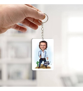 Kişiye Özel Kibar Kovboy Karikatürlü Anahtarlık