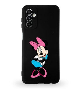 Samsung Galaxy M13 Uyumlu Lansman Kılıf Altı Kapalı İçi Kadife  Minnie Mouse-D Tasarımlı  Kapak (Şeffaf)