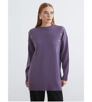 LCW Modest Mor Bisiklet Yaka Kadın Triko Tunik