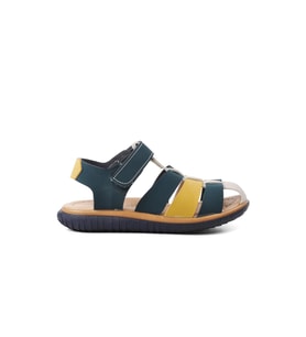 Ayakmod Şng 1500-F Lacivert Nubuk-Sarı-Krem Erkek Çocuk Sandalet