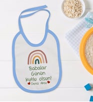 BK Kids Kişiye Özel Mavi Bebek Mama Önlüğü - Model 31