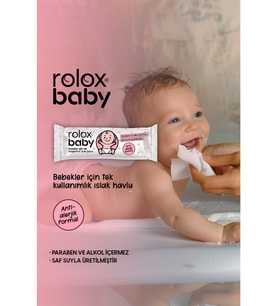 Rolox Baby - 50 Paket – Bebekler Için Tek Kullanımlık Islak Havlu