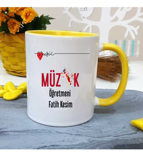 Müzik Öğretmenine Özel Öğretmenler Günü Hediyesi Kişiye Özel Kupa Bardak