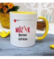 Müzik Öğretmenine Özel Öğretmenler Günü Hediyesi Kişiye Özel Kupa Bardak
