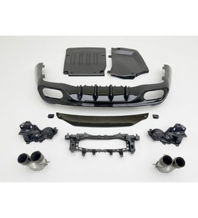 MERCEDES C236 CLE53 AMG UYUMLU DİFÜZÖR VE SİYAH EGZOZ UCU 2024+