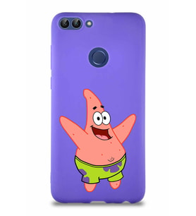 Huawei P Smart Soft Premier Kapak Patrick Yıldız Tasarımlı Silikon Kılıf - Mor (Şeffaf)