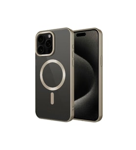 Apple iPhone 15 Pro Max Uyumlu Kılıf Mat Tasarımlı M-safe Wireless Şarj Özellikli Zore Mat Setro Kapak (Koyu Gri)