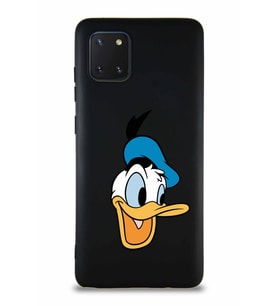 Samsung Galaxy Note 10 Lite Soft Premier Kapak Donald Duck-A Tasarımlı Silikon Kılıf - Siyah (Şeffaf)