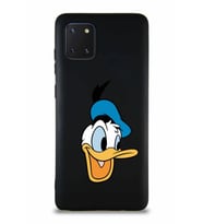 Samsung Galaxy Note 10 Lite Soft Premier Kapak Donald Duck-A Tasarımlı Silikon Kılıf - Siyah (Şeffaf)