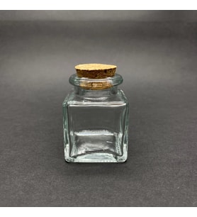 40 ml Cam Kare Kavanoz Mantar Tıpalı - 40cc Köşeli Kavanoz ,  Mantar Tıpalı Cam Şişe  x 10 Adet