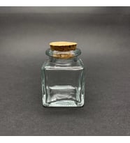 40 ml Cam Kare Kavanoz Mantar Tıpalı - 40cc Köşeli Kavanoz ,  Mantar Tıpalı Cam Şişe  x 10 Adet
