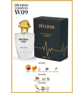DİVERSO W09 KADIN PARFÜM EDP 50 ML MEYVELİ & ÇİÇEKSİ  T.C. Sağlık Bakanlığı ÜTS KAYITLI