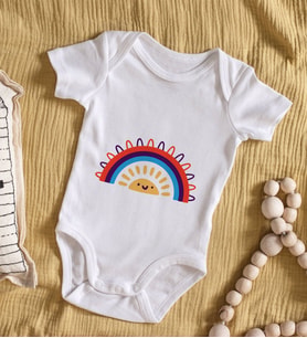 BK Kids Gökkuşağı Tasarımlı Bebek Body Zıbın - Model 1