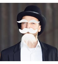Mey İthalat® Beyaz Renk Kendinden Yapışkanlı Takma Sakal Bıyık ve Kaş Seti