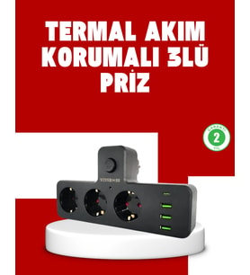 7 Portlu Çoklu Priz Usb Ve Type-c Girişli Akıllı Güç Ünitesi