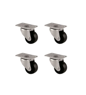 Furç Tablalı Bilyalı Teker - 38MM - Siyah HKS234 - 4 Adet