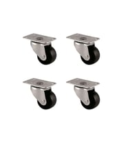 Furç Tablalı Bilyalı Teker - 38MM - Siyah HKS234 - 4 Adet