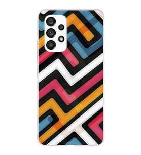 Samsung Galaxy A33 Uyumlu Kapak Labirent Grafiti Tasarımlı Şeffaf Silikon Kılıf