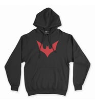 Kırmızı Batman Logolu Siyah Kapşonlu Sweatshirt Hoddie