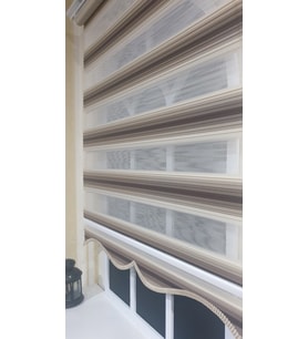 Zebra Stor Plise Renk Geçişli Kahve Etek Dilimli STB 484 (Kahverengi)