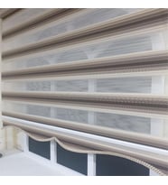 StorBurada Zebra Stor Plise Renk Geçişli Kahve Etek Dilimli STB 484