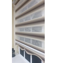 Zebra Stor Plise Renk Geçişli Kahve Etek Dilimli STB 484 (Kahverengi)